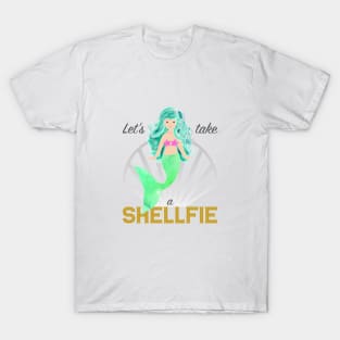 Mermaid: Let's take a shellfie (green) T-Shirt